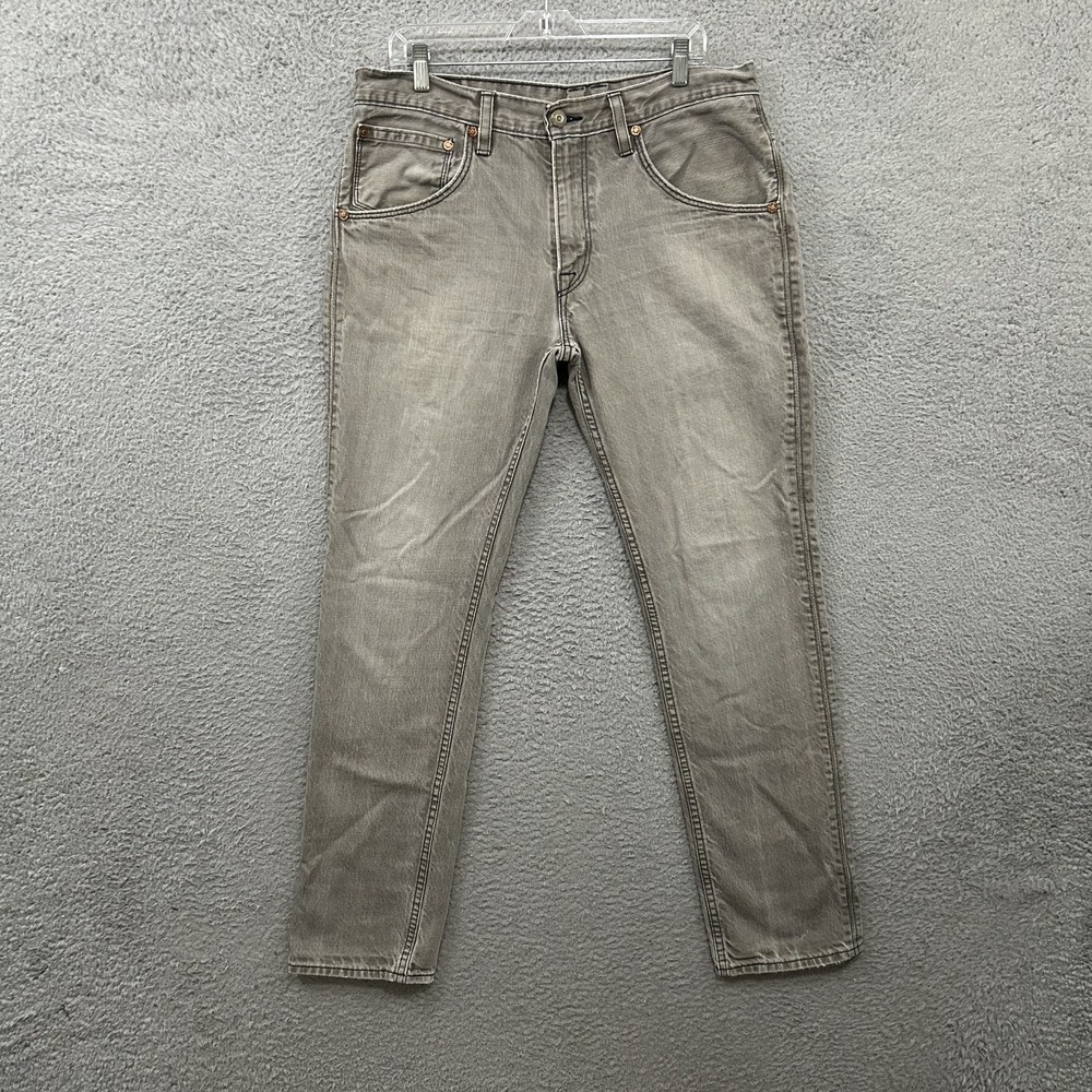 Levis Jeans Mens 36x34 Gray Denim 511 Slim Straight American Flap Pockets Y2K